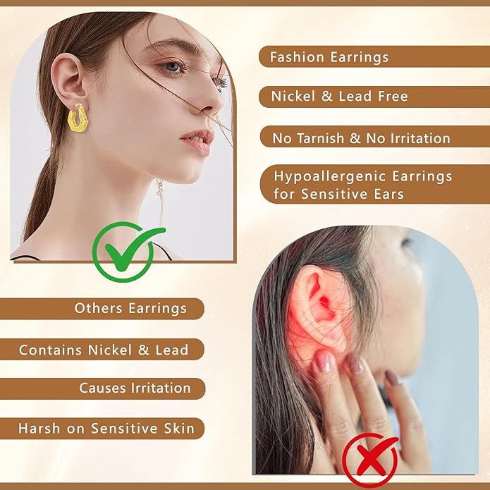 Gold-Plated Vintage Dangle Earrings for Women – Hypoallergenic Retro Drop Earrings, Elegant Jewelry Gift for Birthdays, Christmas, Valentine’s Day & Special Occasions