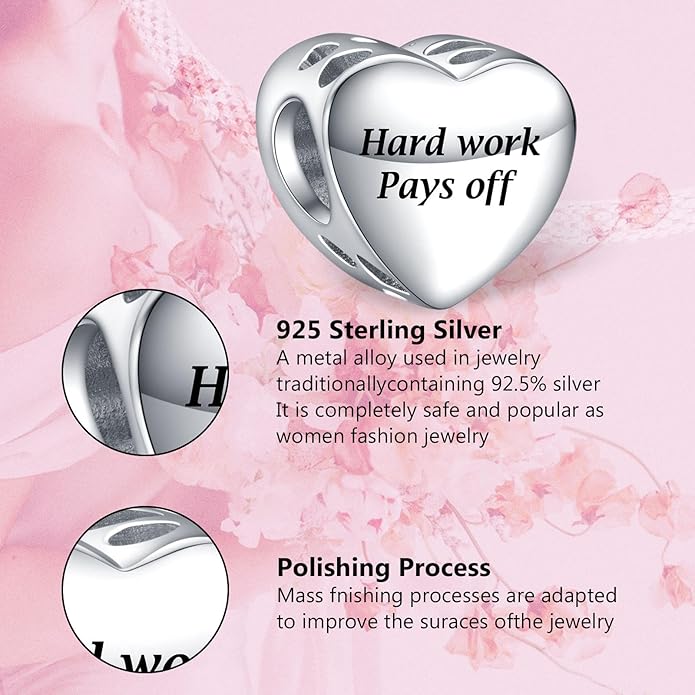 Annmors Personalized Photo Charms For Bracelets/Necklace 925 Sterling Silver Love Heart Shaped Engraved Customize Picture Gift for Birthday Mother's Day,Bead Charms Jewelry for Women