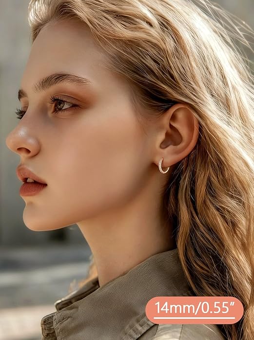 FaithHeart Sterling Silver Hoop Earrings for Women, Hypoallergenic Huggie Hoop Earrings Lightweight Small Cartilage Earrings Hoop Earring Dainty Everyday Earrings 6/8/10/12/14/15/16/18/20mm