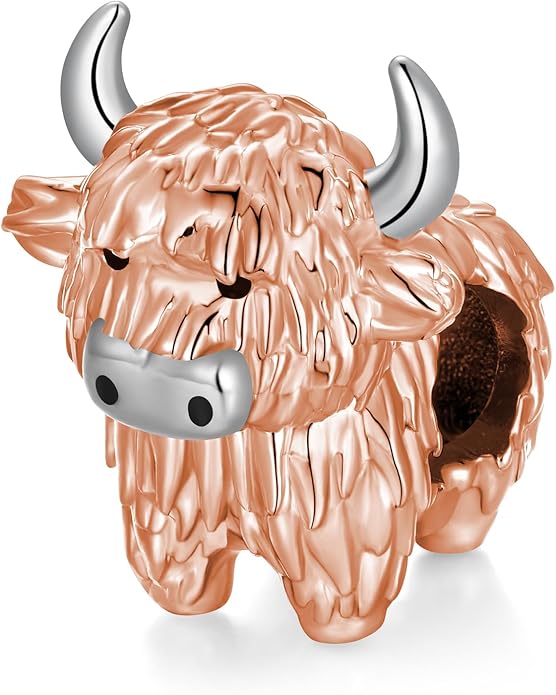 Highland Cow Charm 925 Sterling Silver Cow Charms for Bracelets Cow Jewelry Highland Cow Jewelry Gifts