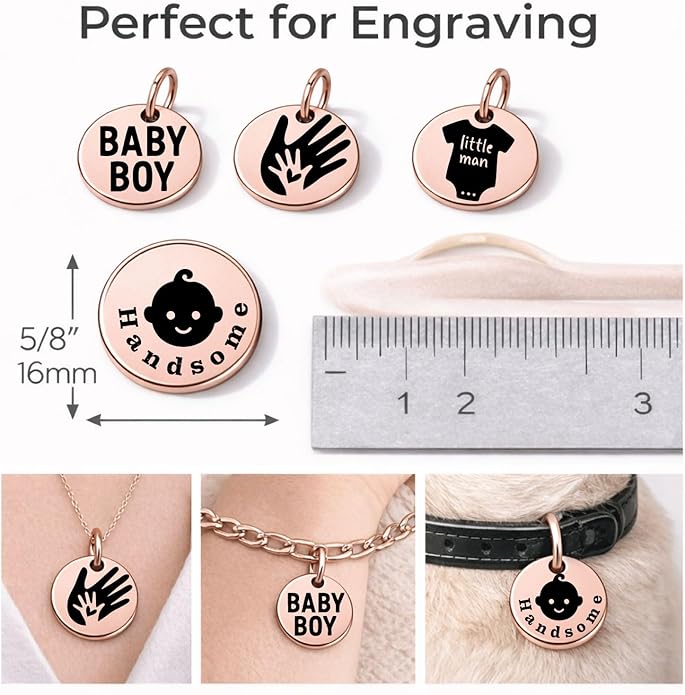 SM Design Pregnancy & New Baby Charm Set – Set of 4 Meaningful Stainless Steel Charms – Great for Crafting, Making Bracelets and Necklaces - Meaningful Keepsake Charms for Expecting & New Moms