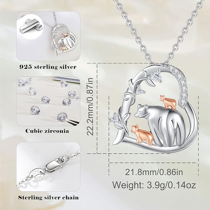 Vito 925 Sterling Silver Tree of Life Necklace for Women, Mother Tree Pendant for Mom Mother Necklace Mother's Day Jewelry Gift for Wife Grandma, 18/22 Inch Chain