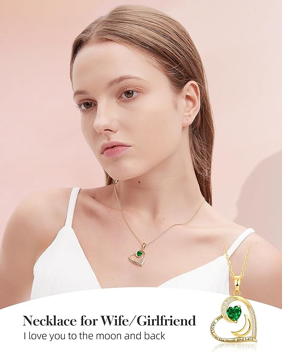 Heart Gold Necklace for Women Birthday Gifts for wife Jewelry for Wife Necklace for Girlfriend Mom Daughter Gold Jewelry for Women
