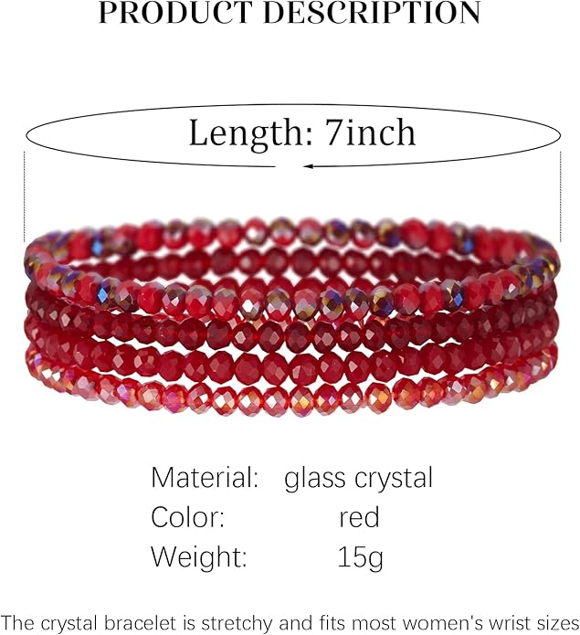 Noessla Beaded Boho Stretch Bracelet Colorful Stackable Crystal Beads Bracelets Trendy Costume Jewelry Mothers Day Gifts for Women