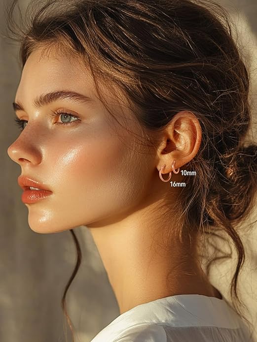 FaithHeart Sterling Silver Hoop Earrings for Women, Hypoallergenic Huggie Hoop Earrings Lightweight Small Cartilage Earrings Hoop Earring Dainty Everyday Earrings 6/8/10/12/14/15/16/18/20mm