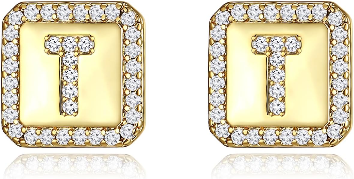 Gold Earrings for Women 24K Gold Filled Initial Earrings for Women S925 Earrings Gifts for Her