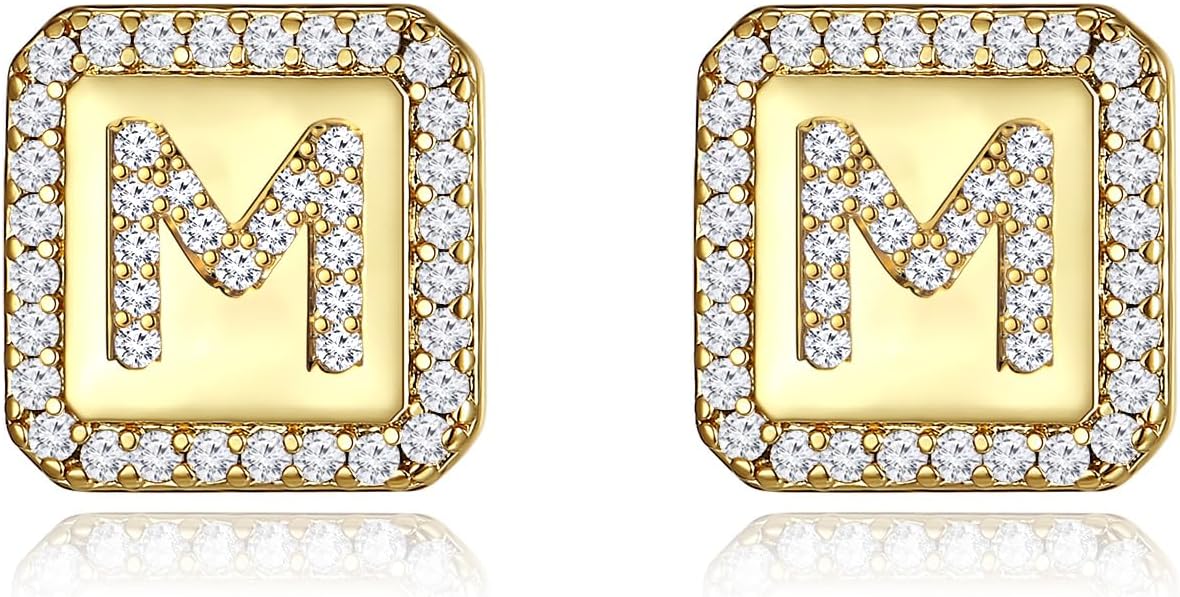 Gold Earrings for Women 24K Gold Filled Initial Earrings for Women S925 Earrings Gifts for Her