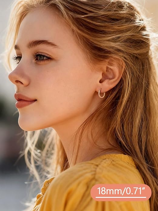 FaithHeart Sterling Silver Hoop Earrings for Women, Hypoallergenic Huggie Hoop Earrings Lightweight Small Cartilage Earrings Hoop Earring Dainty Everyday Earrings 6/8/10/12/14/15/16/18/20mm