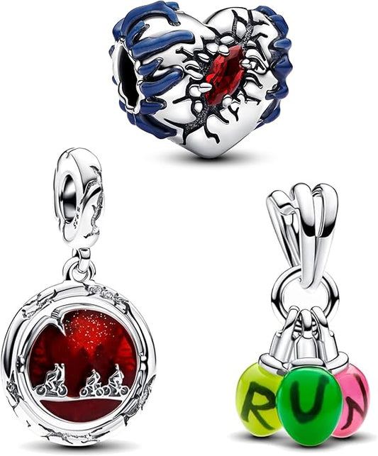 Gold Heart Family Charms Bead for Bracelets and Necklaces Jewelry Charm for Women Valentine Mother's Day