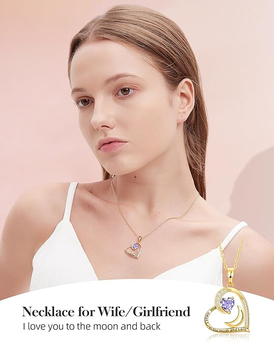 Heart Gold Necklace for Women Birthday Gifts for wife Jewelry for Wife Necklace for Girlfriend Mom Daughter Gold Jewelry for Women