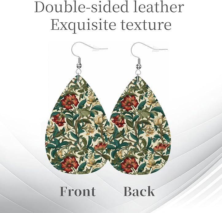 Teardrop Style Leather Earrings Outer Layer Silver Plating Hypoallergenic, Fashion Accessories Suitble Casual Outfits Parties Daily Wear for Sister Mom Wife Friends