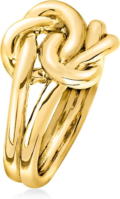 Ross-Simons Italian 18kt Gold Over Sterling Double Love Knot Ring