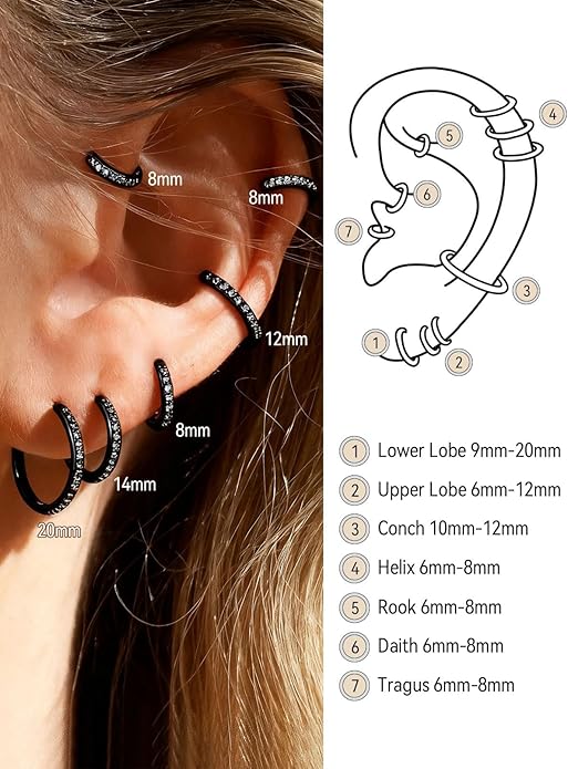 FaithHeart Sterling Silver Hoop Earrings for Women, Hypoallergenic Huggie Hoop Earrings Lightweight Small Cartilage Earrings Hoop Earring Dainty Everyday Earrings 6/8/10/12/14/15/16/18/20mm