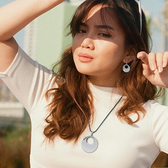 Madison Tyler Gold Plated Jewelry Set for Women | Silver Teardrop Pendant Necklace Trendy | Long Necklace with Snake Chain | Fashion Dangle Earring Set