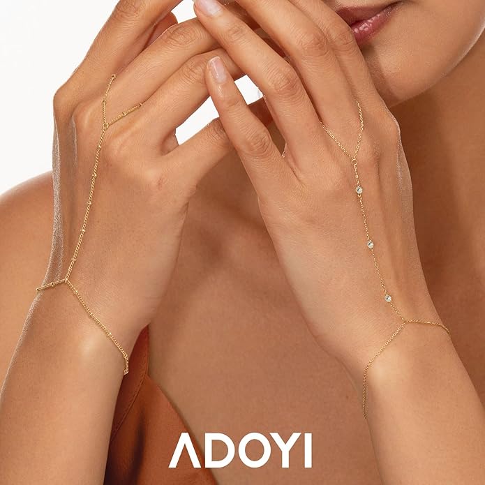 adoyi Valentines Day Gifts for Her Gold Bracelets for Women, 14K Gold Plated Stackable Bracelet Stack Set Adjustable Charm Paperclip Chain Cuban Link Layered Waterproof Jewelry Sets Gifts for Womens