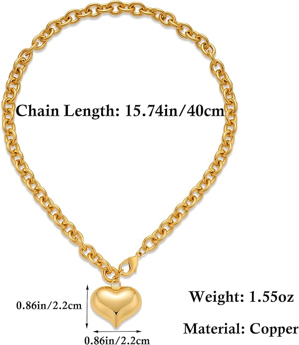 18k Gold Chunky Cross Necklace for Women Hammered Cross Choker Necklaces Bold Statement Necklace Trendy Jewelry