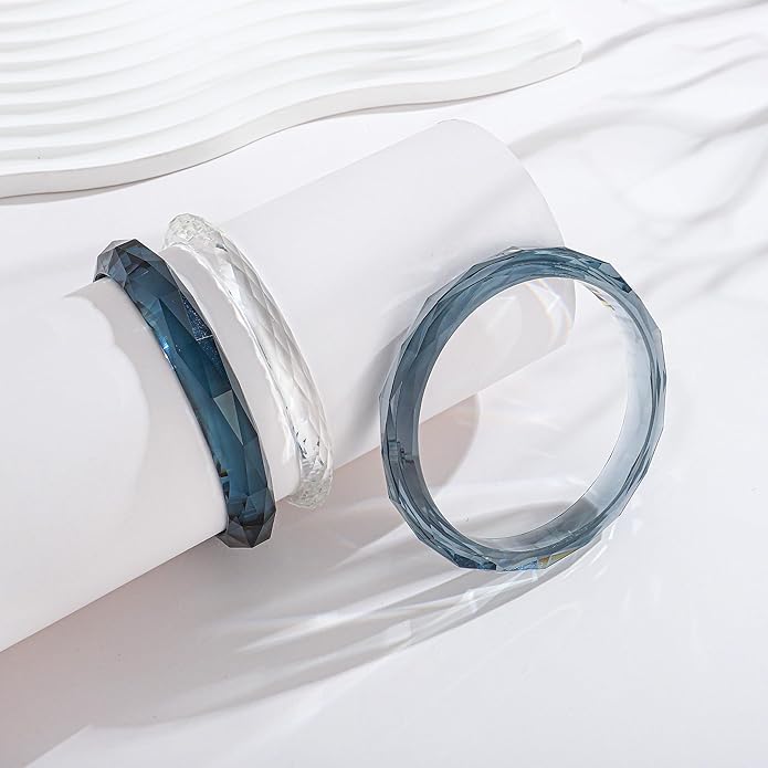 Acrylic Resin Bangles Bracelets for Women Wide Irregular Geometric Wristband Statement Bracelet Punk Chunky Acrylic Resin Bangle