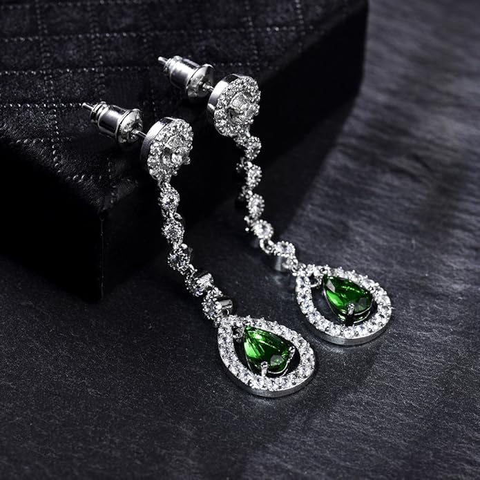 GULICX AAA Cubic Zirconia CZ Silver Plated Base Women's Party Jewelry Set Earrings Pendant Necklace