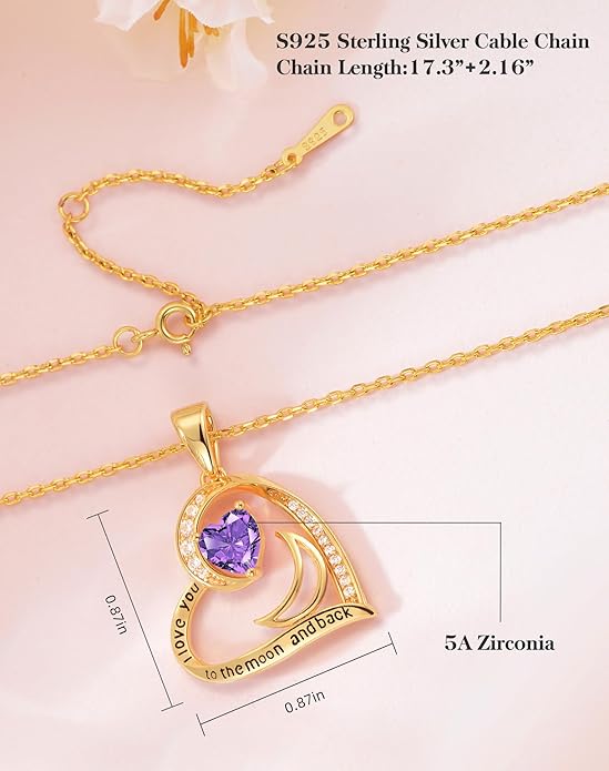 Heart Gold Necklace for Women Birthday Gifts for wife Jewelry for Wife Necklace for Girlfriend Mom Daughter Gold Jewelry for Women