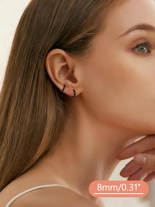 FaithHeart Sterling Silver Hoop Earrings for Women, Hypoallergenic Huggie Hoop Earrings Lightweight Small Cartilage Earrings Hoop Earring Dainty Everyday Earrings 6/8/10/12/14/15/16/18/20mm