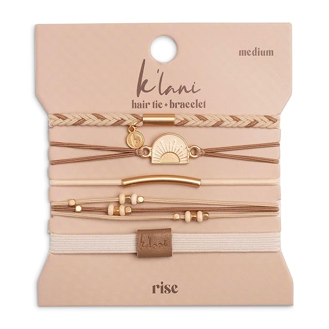 K'lani Hair Tie Bracelets for Women - Elastic Hair Bands That Double as Stylish Jewelry - Rise - Small