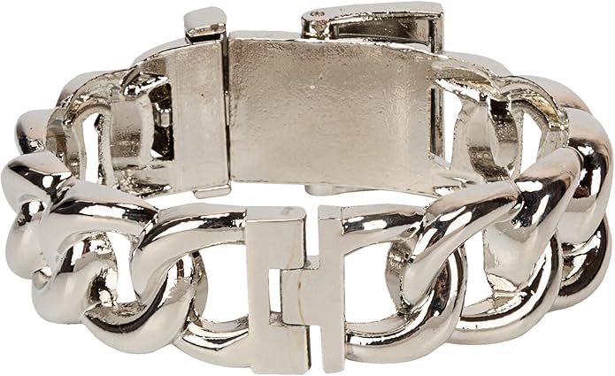 SPUNKYsoul Chain Link Buckle With Rhinestones Cuff Bracelet in Gold, Silver Rose Gold and Gun Metal for Women