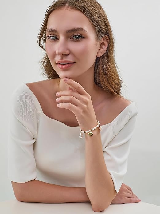 Gold Charm Bracelet for Women Boho Adjustable Shell Starfish Bracelet Summer Beach Ocean Statement Bracelets