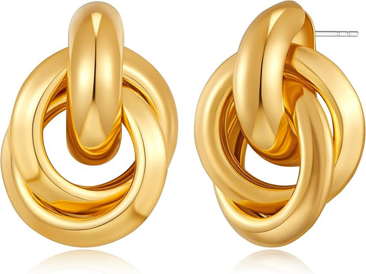 Gold Geometric Drop Dangle Earrings for Women Long Link Dangle Earrings Jewelry Gift