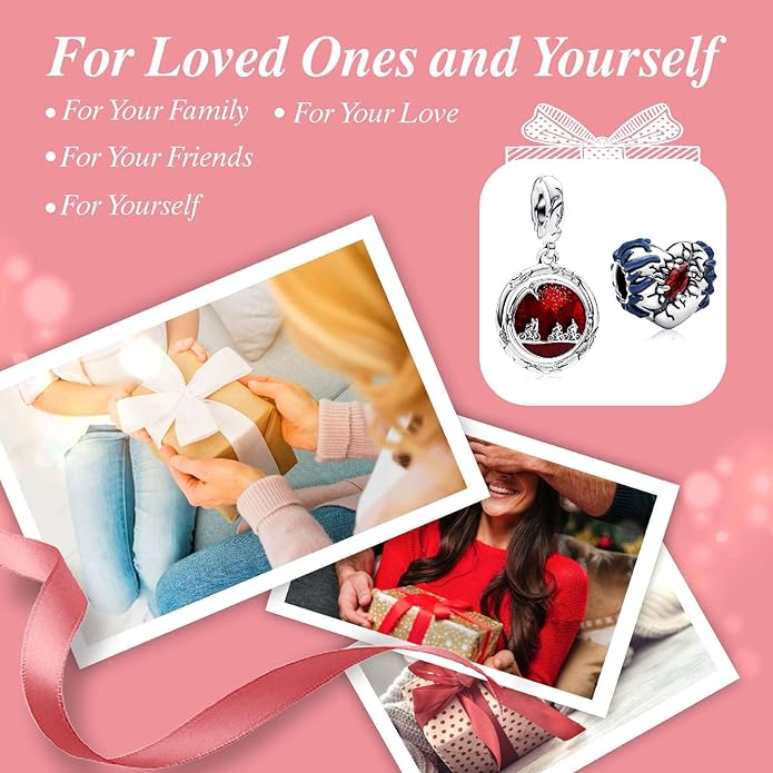Cute Fashion Heart Charms,S925 Sterling Silver Charm,Bead for Bracelets and Necklaces,For Women Jewelry Present