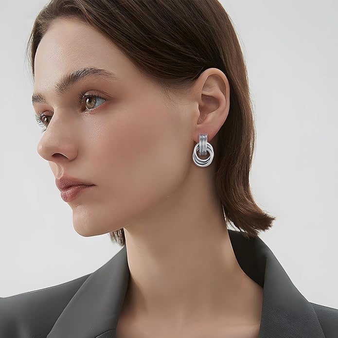 Gold Geometric Drop Dangle Earrings for Women Long Link Dangle Earrings Jewelry Gift