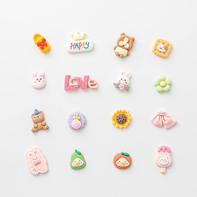 Slime Charms Cartoons Charms Cute Set - Mixed Lot Assorted Cartoons Kawaii Charms Resin Flatback Cute Sets for DIY Crafts Making,Decorations,Scrapbooking,Embellishments,Hair Clip 80pcs