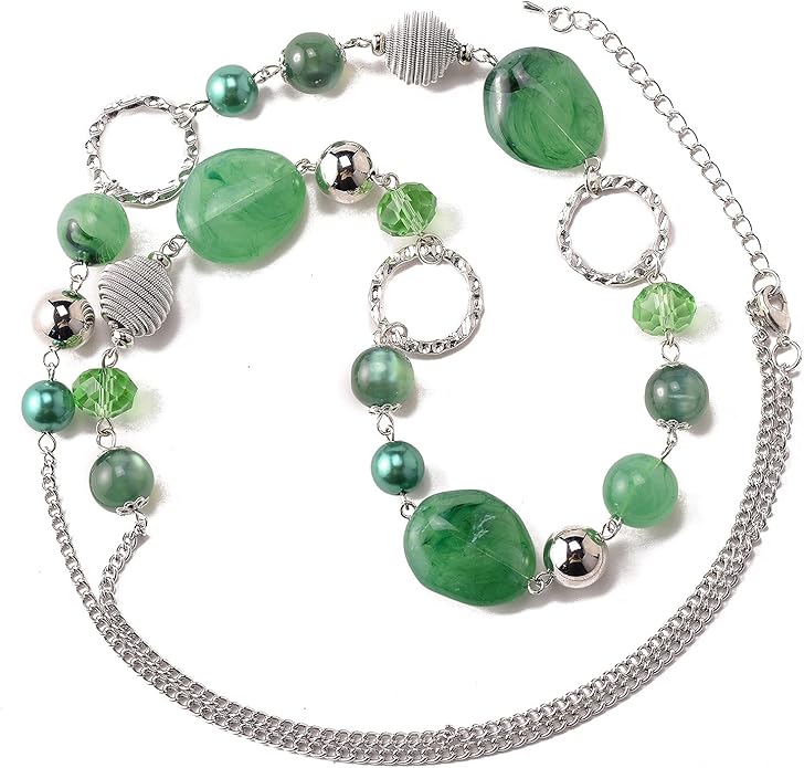 PEARL&CLUB Long Beaded Necklaces For Women - Sweater Chain Fashion Jewelry Necklace Gifts For Women