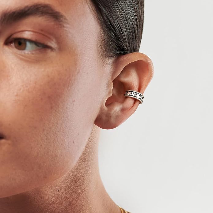 CHIC & ARTSY 925 Sterling Silver Ear Cuffs for Women, Non Piercing Clip On Cartilage Cuffs, Adjustable Fake Conch & Helix Earrings, Gold Plated & Oxidized Various Styles