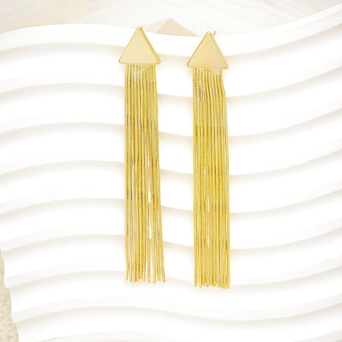 Gold Earrings for Women Trendy, Simple Dainty 14K Gold Plated Paperclip Square Chain Link Dangle Hoops Earrings Pin Stud Huggie Earrings Lightweight Hypoallergenic Minimalist Aesthetic Gold Jewelry for Christmas Gifts