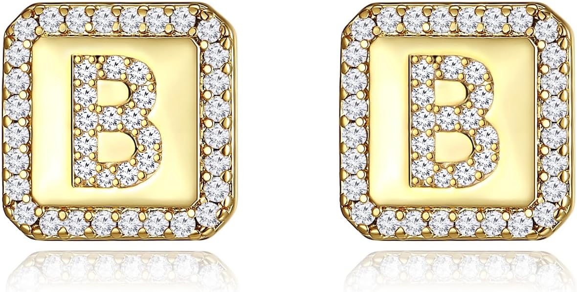 Gold Earrings for Women 24K Gold Filled Initial Earrings for Women S925 Earrings Gifts for Her