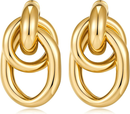 Gold Geometric Drop Dangle Earrings for Women Long Link Dangle Earrings Jewelry Gift