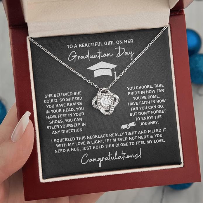 2025 Graduation Gifts for Her | Inspirational Graduation Necklace with Message Card & Gift Box | Jewelry for Women, Daughter, Girlfriend, Sister, Classmate | High School & College Grad Gift