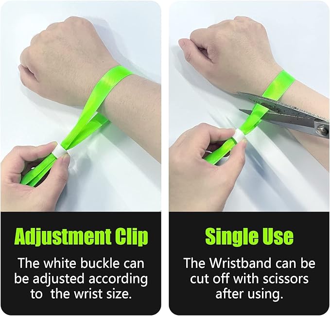 Green-Power America 100 Pcs Cloth Event Wristbands, Event Wristbands, Colored Wrist Bands for Events, for Lightweight Concert Wrist Strap for Activities, Party Bracelets for Events (Color : Green2)
