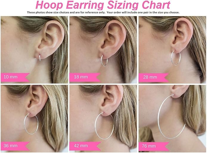 14K Gold Oval Hoop Earrings, (31-52mm) (2mm Tube)