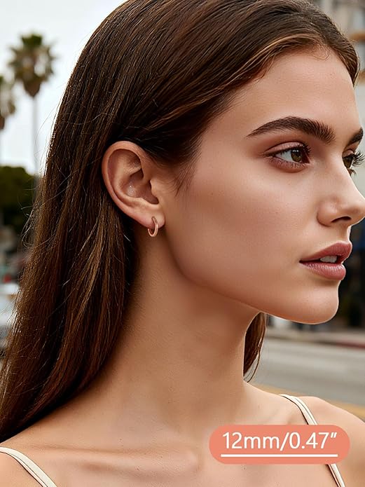 FaithHeart Sterling Silver Hoop Earrings for Women, Hypoallergenic Huggie Hoop Earrings Lightweight Small Cartilage Earrings Hoop Earring Dainty Everyday Earrings 6/8/10/12/14/15/16/18/20mm