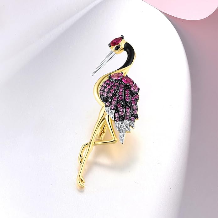 Santuzza 925 Sterling Silver Enamel Brooch Pin for Women