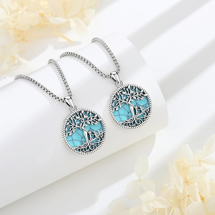 Vito 925 Sterling Silver Tree of Life Necklace for Women, Mother Tree Pendant for Mom Mother Necklace Mother's Day Jewelry Gift for Wife Grandma, 18/22 Inch Chain