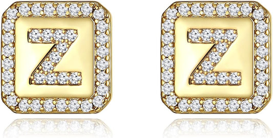 Gold Earrings for Women 24K Gold Filled Initial Earrings for Women S925 Earrings Gifts for Her