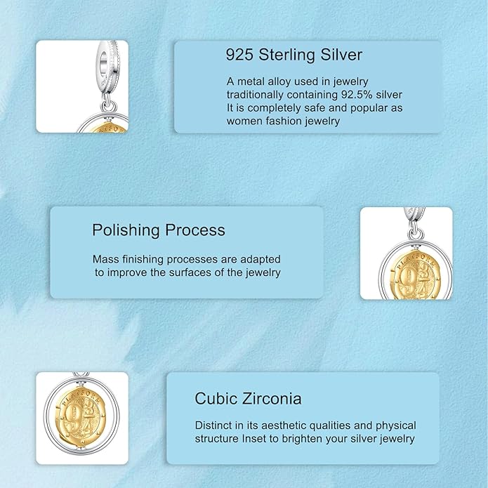 925 Sterling Silver Charms Magic Movie Character Dangle Beads for Bracelets and Necklaces Jewelry for Women