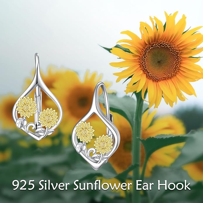 VONALA Flower Earrings for Women 925 Sterling Silver Rose/Lotus/Scottish Thistle/Tulip/Lilac/Mushroom/Pineapple Dangle Drop Earrings Flower Jewelry Gifts for Women Girls Birthday Gifts