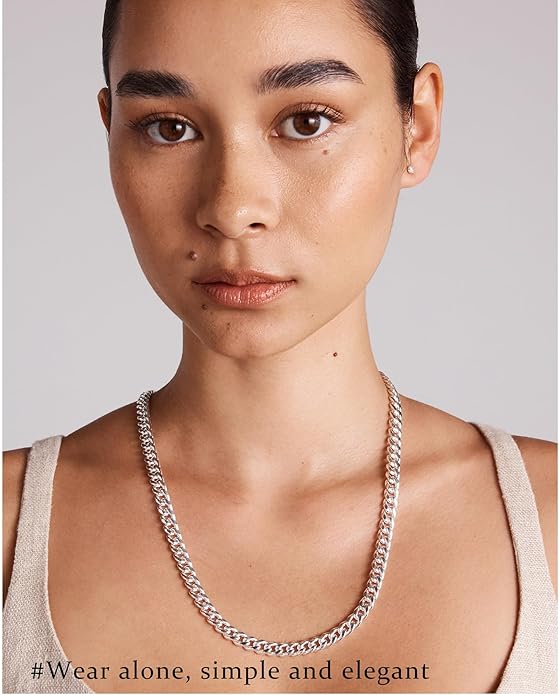 3PCS Gold Necklaces for Women,Chunky Statement Gold Plated Necklace Stack Layered Sterling Silver Herringbone Chains for Women Dainty Trendy Silver Chains Stacked Jewelry Gifts