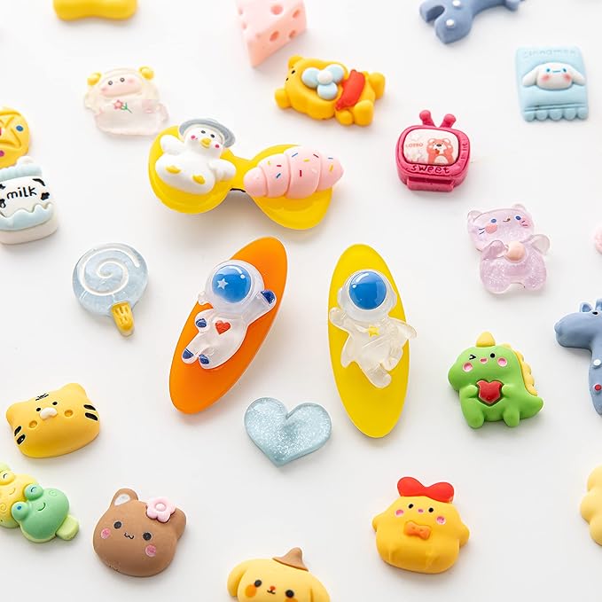 Slime Charms Cartoons Charms Cute Set - Mixed Lot Assorted Kawaii Charms Resin Flatback for DIY Crafts Making,Decorations,Scrapbooking,Embellishments,Hair Clip 25pcs