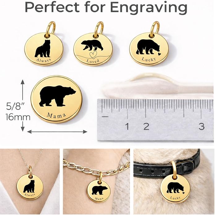 SM Design Mama Animal Charm Set – Set of 4 Stainless Steel Charms – Motherhood & Family Keepsake Jewelry Charmss