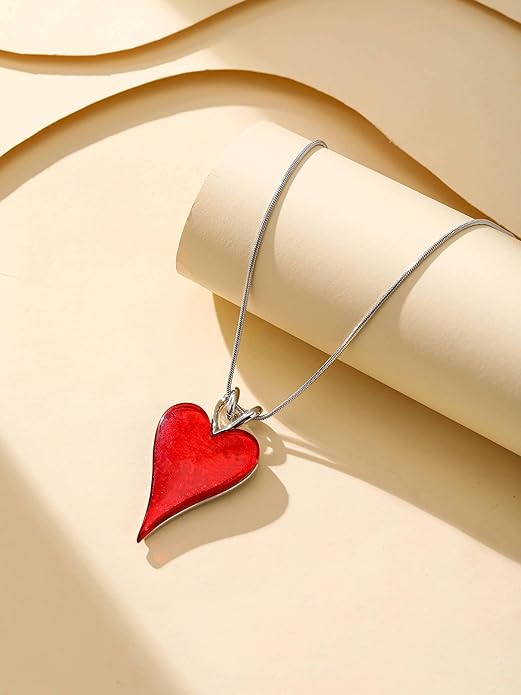 Heart Pendant Necklace for Women, Dainty Cute Pendant Necklaces Women's Trendy Simple Jewelry Gifts for Valentines