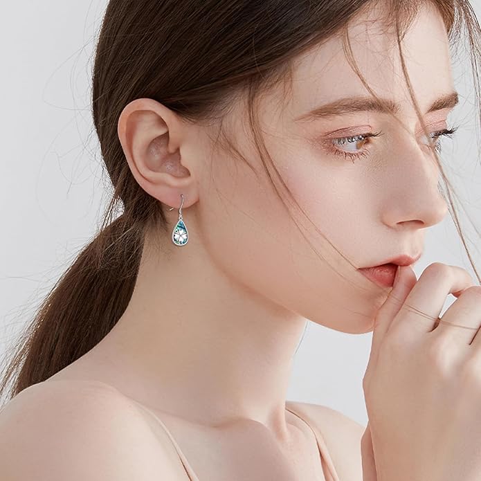 VONALA Flower Earrings for Women 925 Sterling Silver Rose/Lotus/Scottish Thistle/Tulip/Lilac/Mushroom/Pineapple Dangle Drop Earrings Flower Jewelry Gifts for Women Girls Birthday Gifts